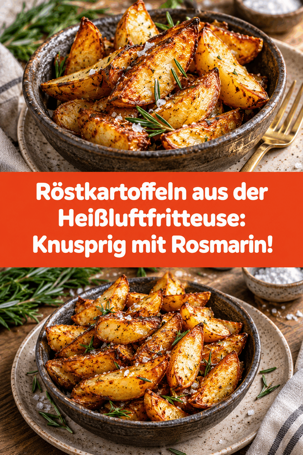 Röstkartoffeln aus der Heißluftfritteuse: Knusprig mit Rosmarin!