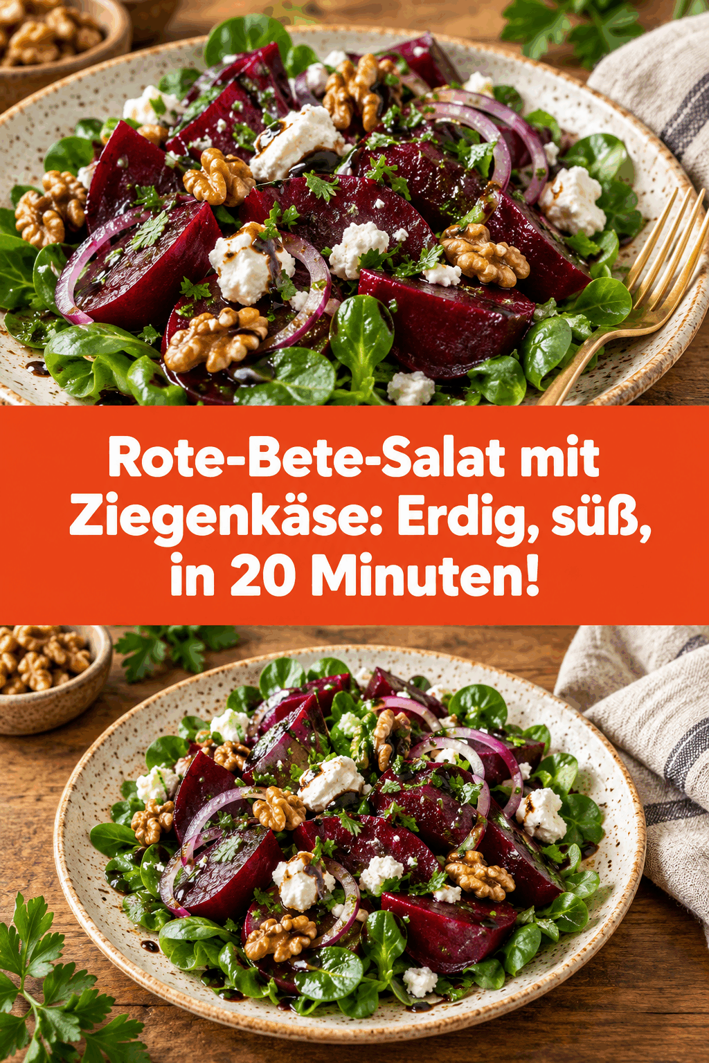 Rote-Bete-Salat mit Ziegenkäse: Erdig, süß, in 20 Minuten!