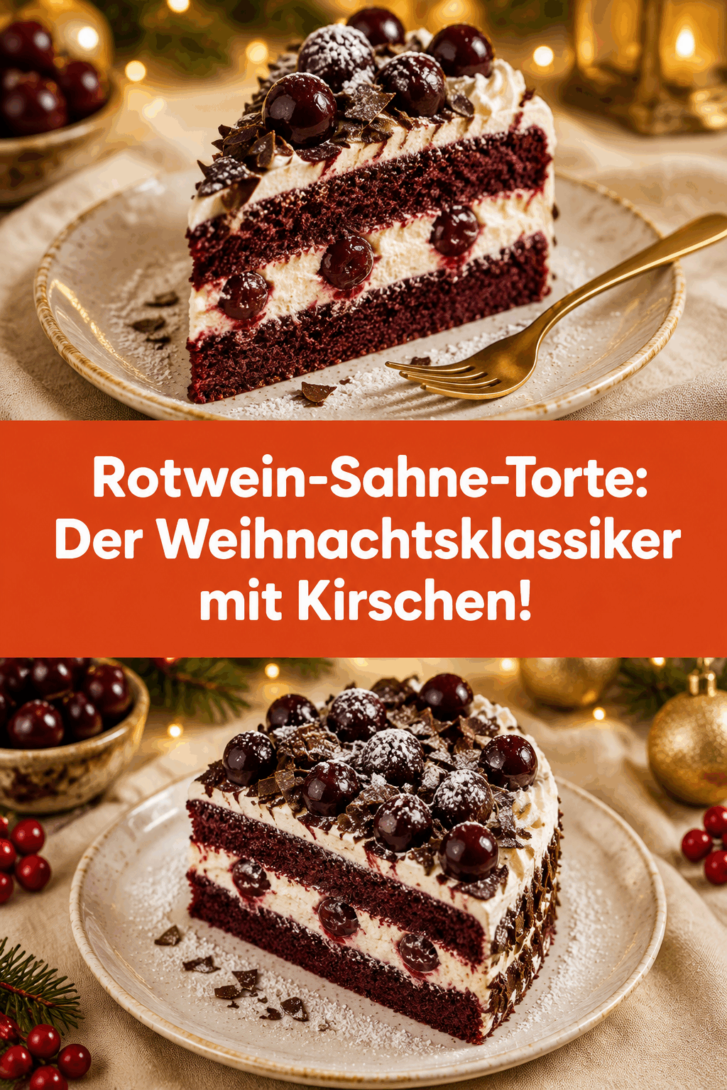 Rotwein-Sahne-Torte: Der Weihnachtsklassiker mit Kirschen!
