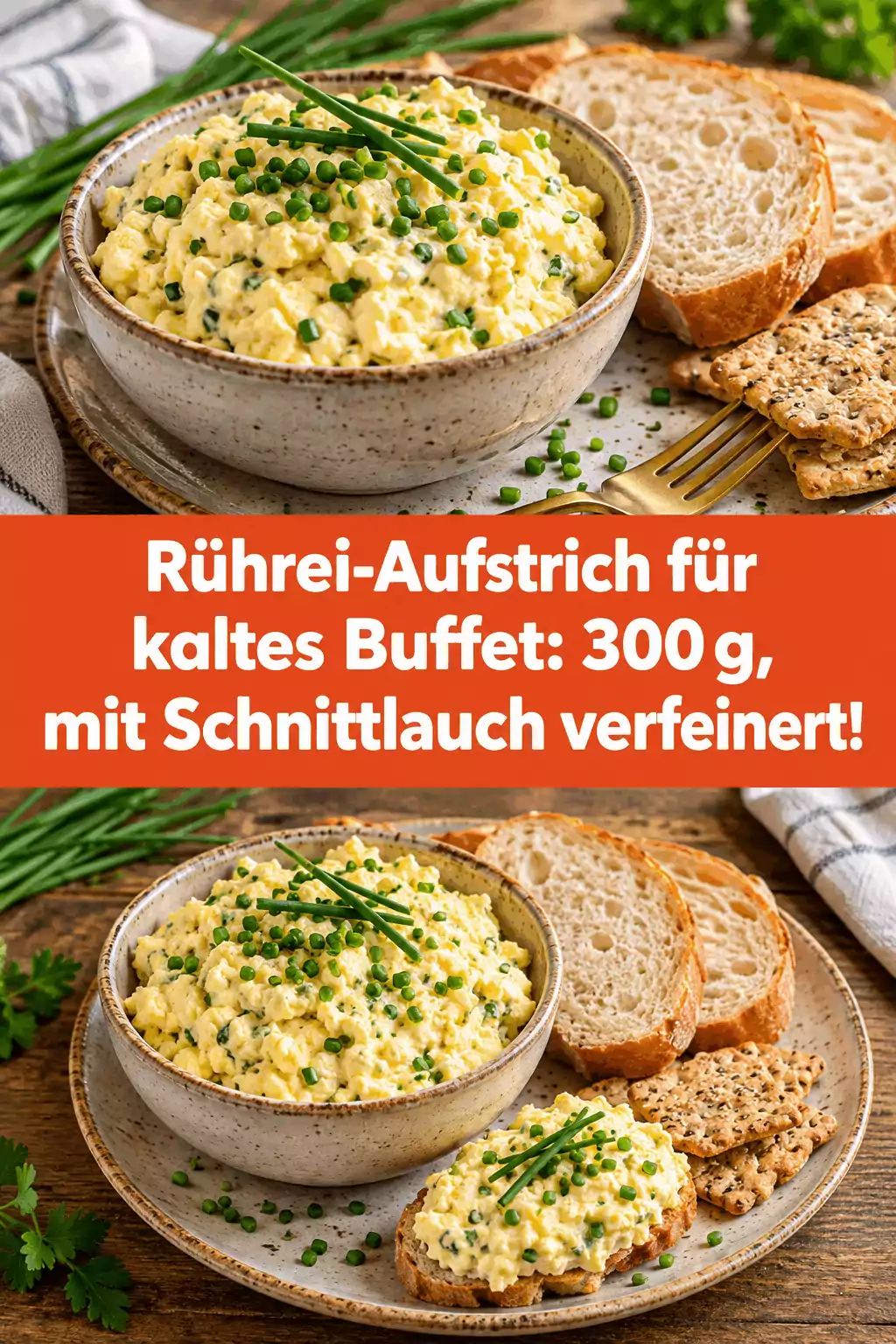 Rührei-Aufstrich für kaltes Buffet: 300 g, mit Schnittlauch verfeinert!