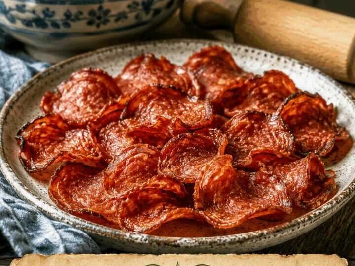 Salami-Chips als Low-Carb-Snack aus dem Airfryer: knusprig ohne einen Tropfen Öl