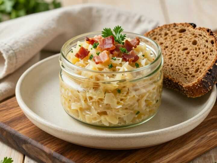 Sauerkraut-Aufstrich mit Speckwürfeln: 350 g, deftig und säuerlich!