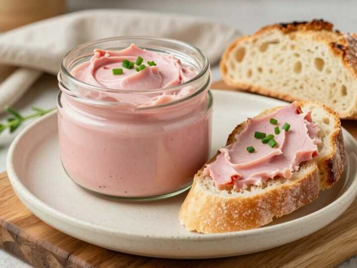 Schinken-Aufstrich mit Frischkäse: 300 g, für Brötchen und Toast!