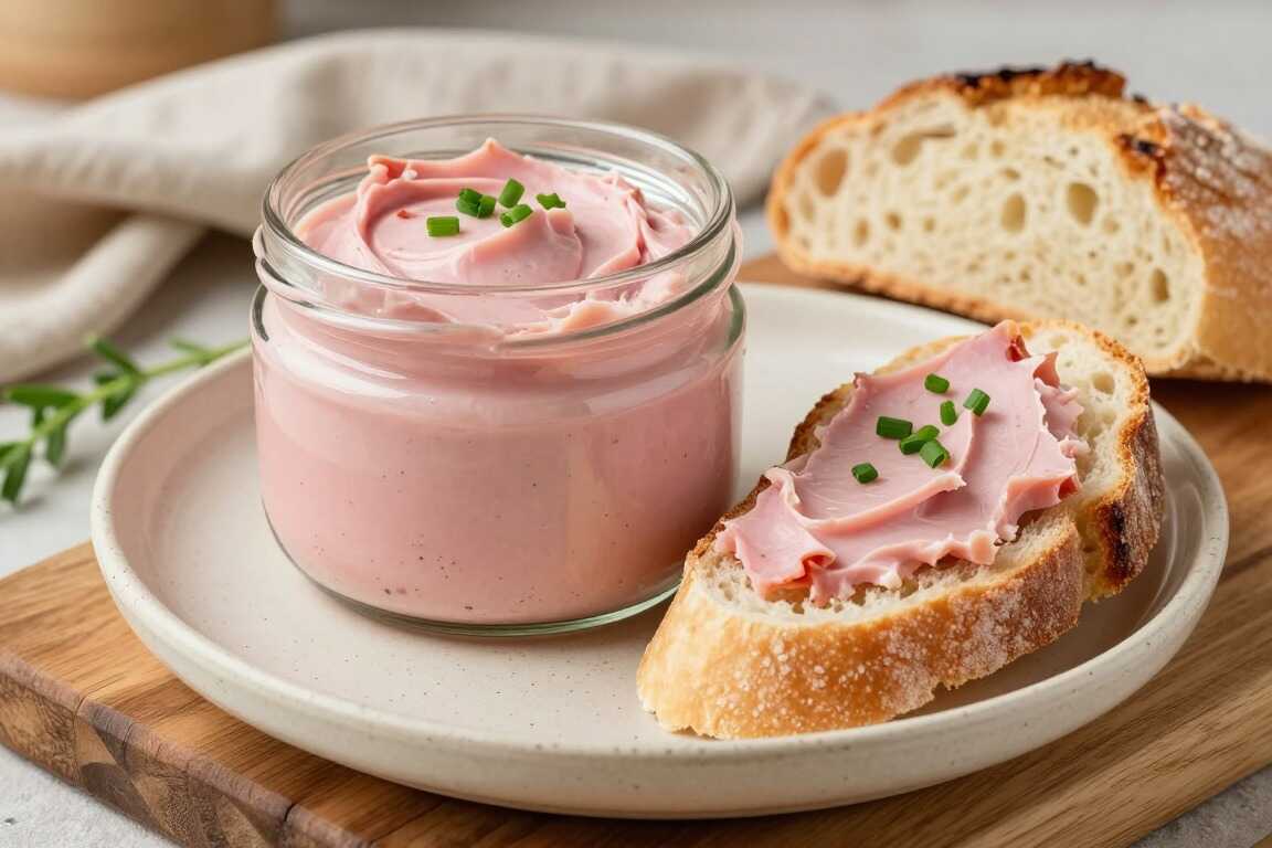 Schinken-Aufstrich mit Frischkäse: 300 g, für Brötchen und Toast!