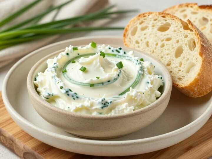 Schnittlauch-Frischkäse für Brötchen: 300 g, in drei Minuten!