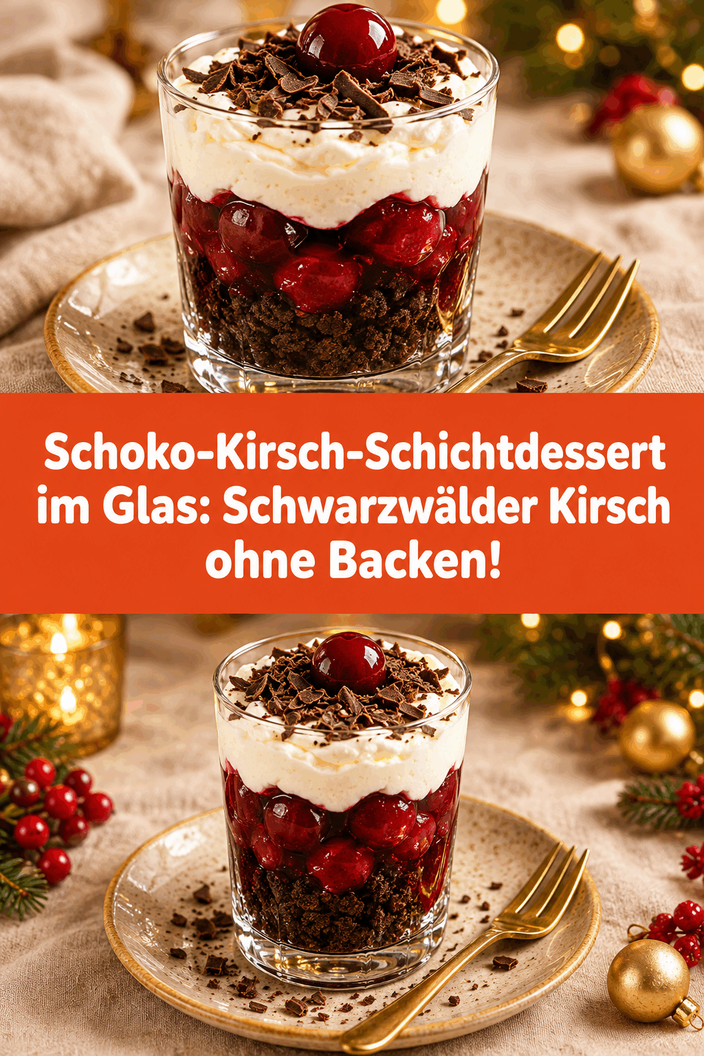 Schoko-Kirsch-Schichtdessert im Glas: Schwarzwälder Kirsch ohne Backen!