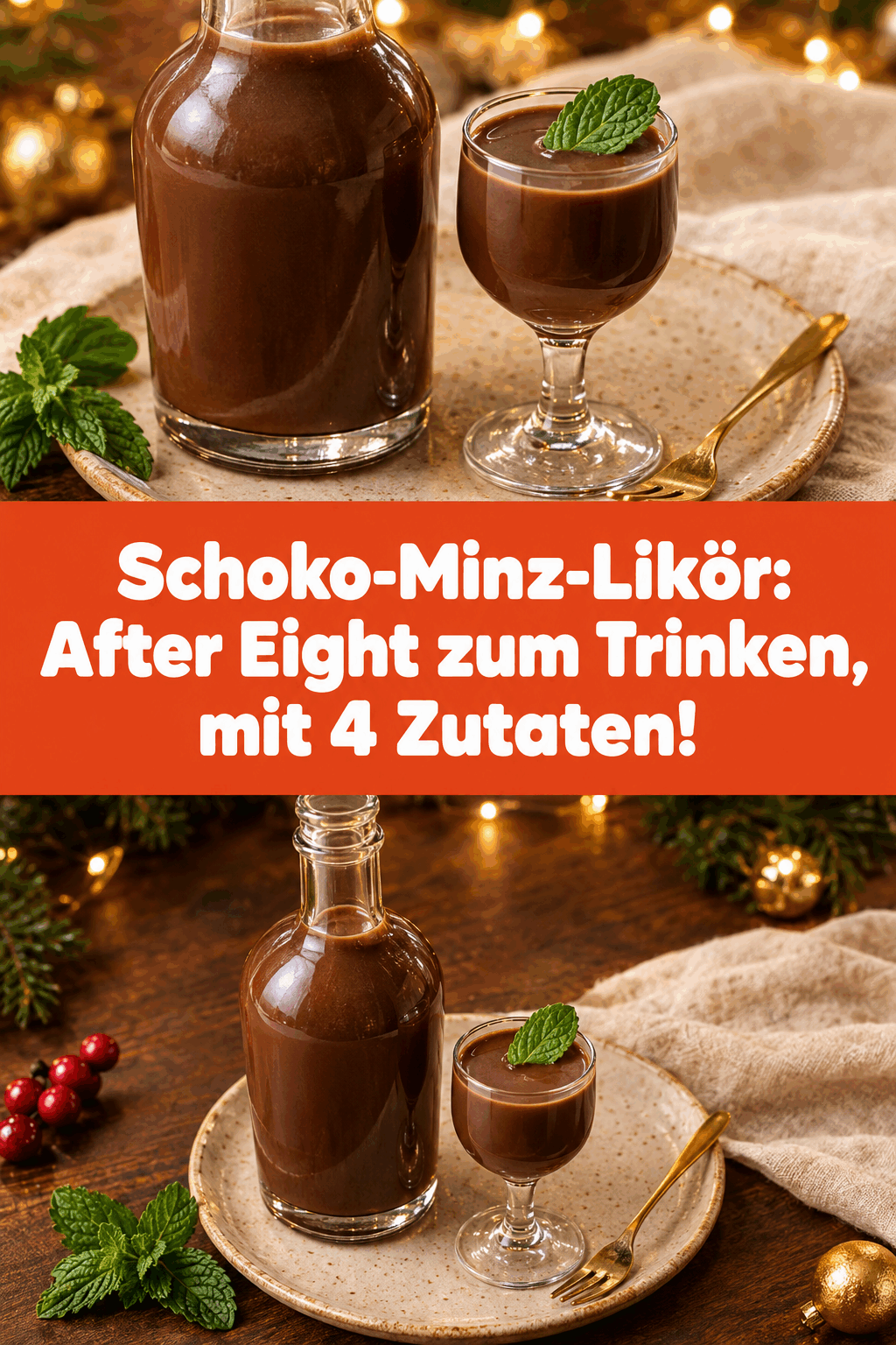Schoko-Minz-Likör: After Eight zum Trinken, mit 4 Zutaten!