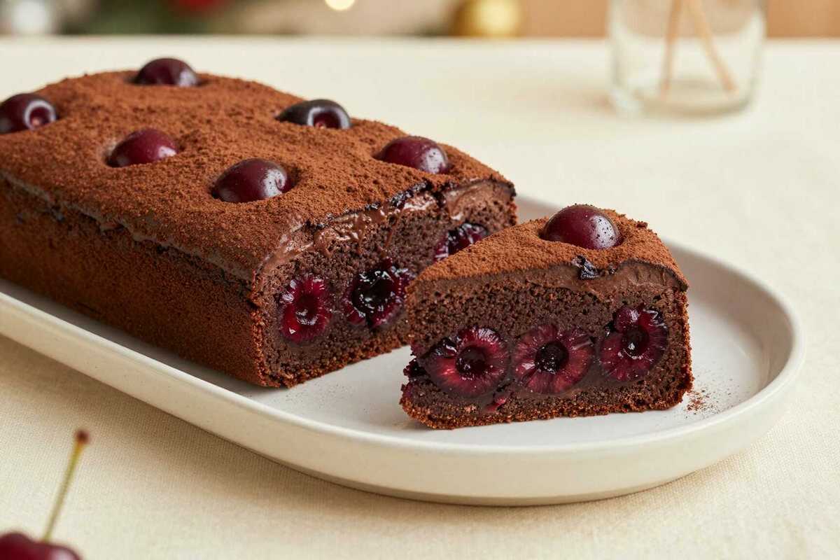 Schoko-Kirsch-Kuchen vom Blech: 5 Minuten Arbeit, 30 Minuten Ofen!
