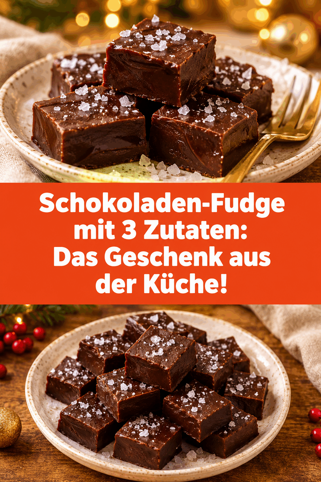Schokoladen-Fudge mit 3 Zutaten: Das Geschenk aus der Küche!