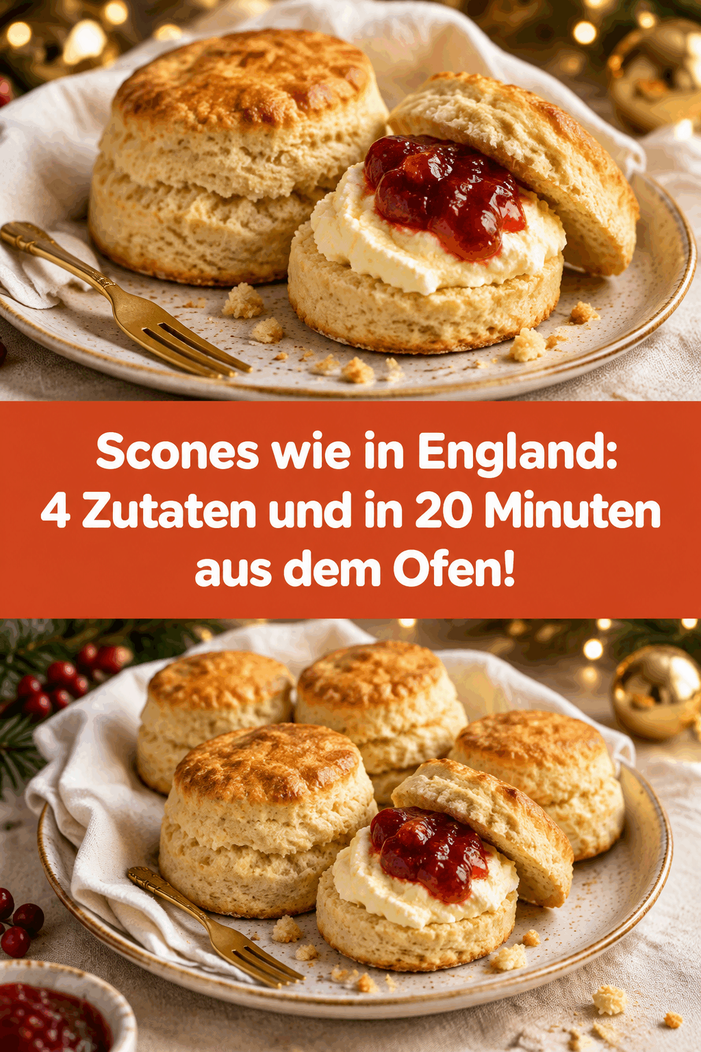 Scones wie in England: 4 Zutaten und in 20 Minuten aus dem Ofen!