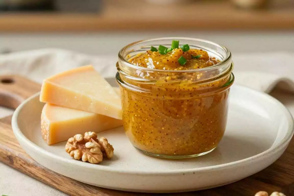 Senf-Honig-Dip für Käseplatten: 250 ml, süß und scharf zugleich!
