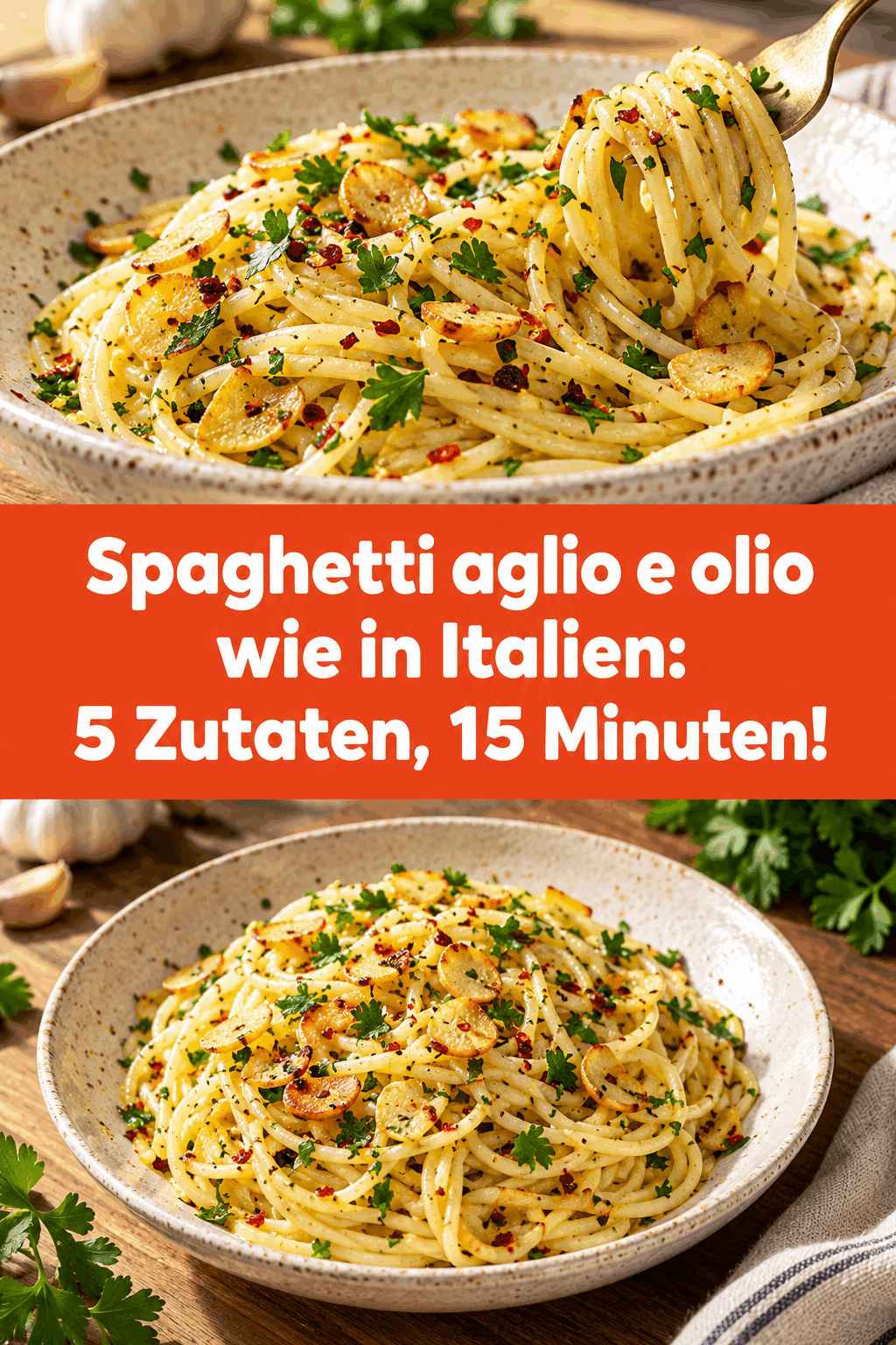 Spaghetti aglio e olio wie in Italien: 5 Zutaten, 15 Minuten!