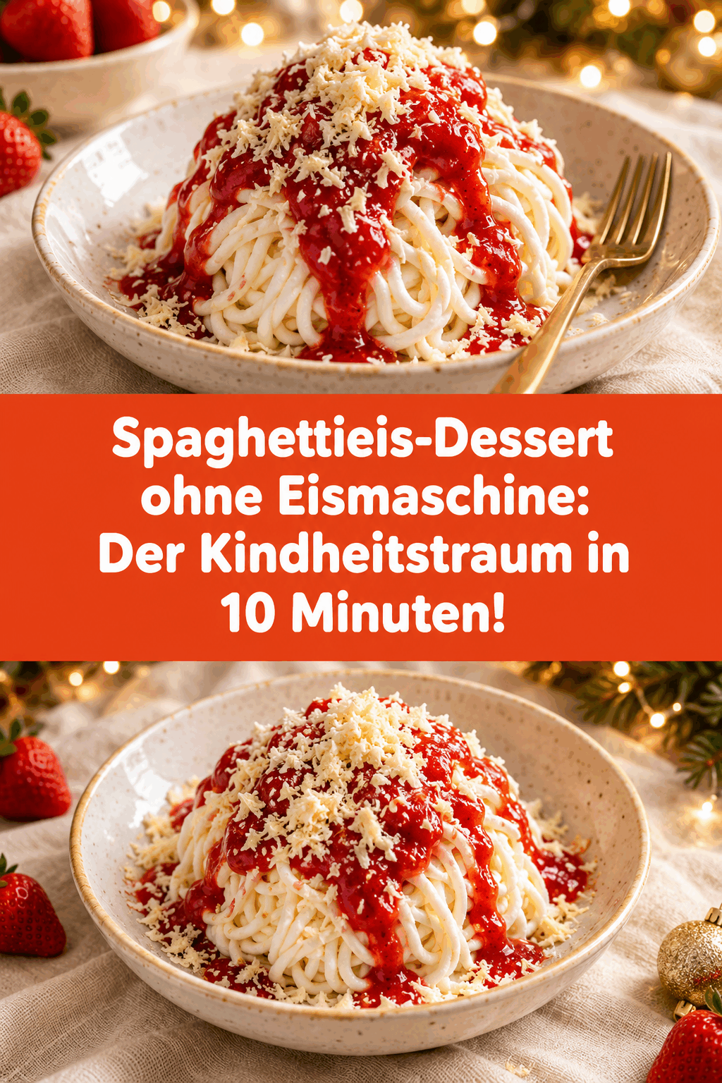 Spaghettieis-Dessert ohne Eismaschine: Der Kindheitstraum in 10 Minuten!