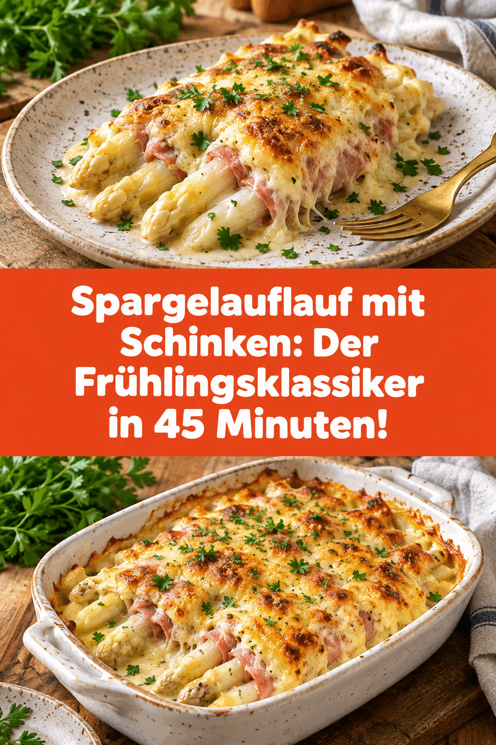 Spargelauflauf mit Schinken: Der Frühlingsklassiker in 45 Minuten!
