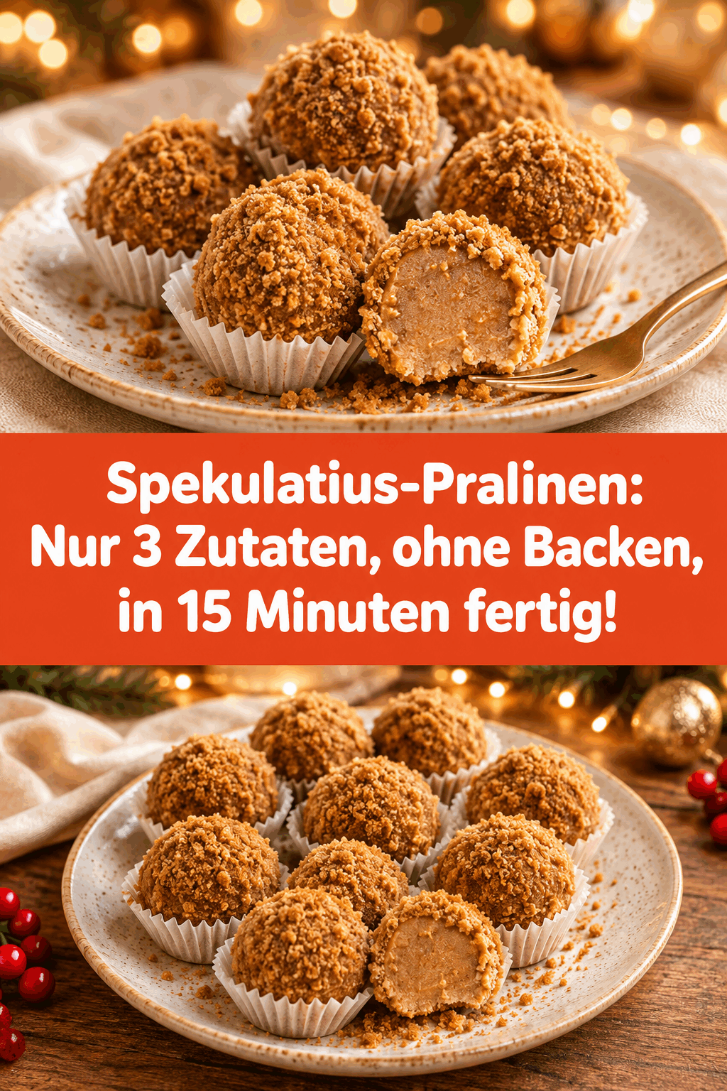 Spekulatius-Pralinen: Nur 3 Zutaten, ohne Backen, in 15 Minuten fertig!