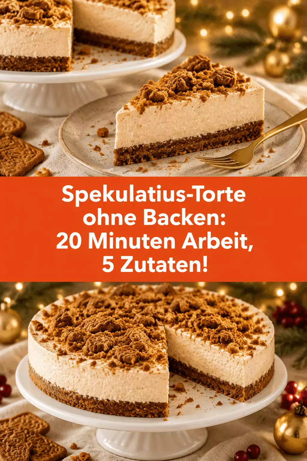 Spekulatius-Torte ohne Backen: 20 Minuten Arbeit, 5 Zutaten!