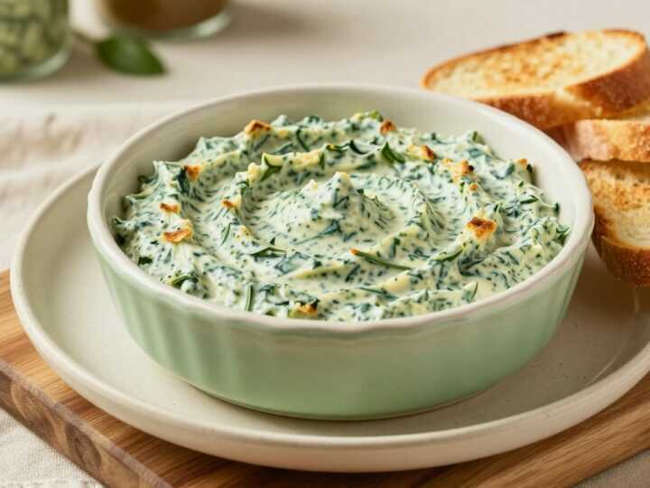 Spinat-Frischkäse-Dip: 400 g, warm oder kalt servierbar!