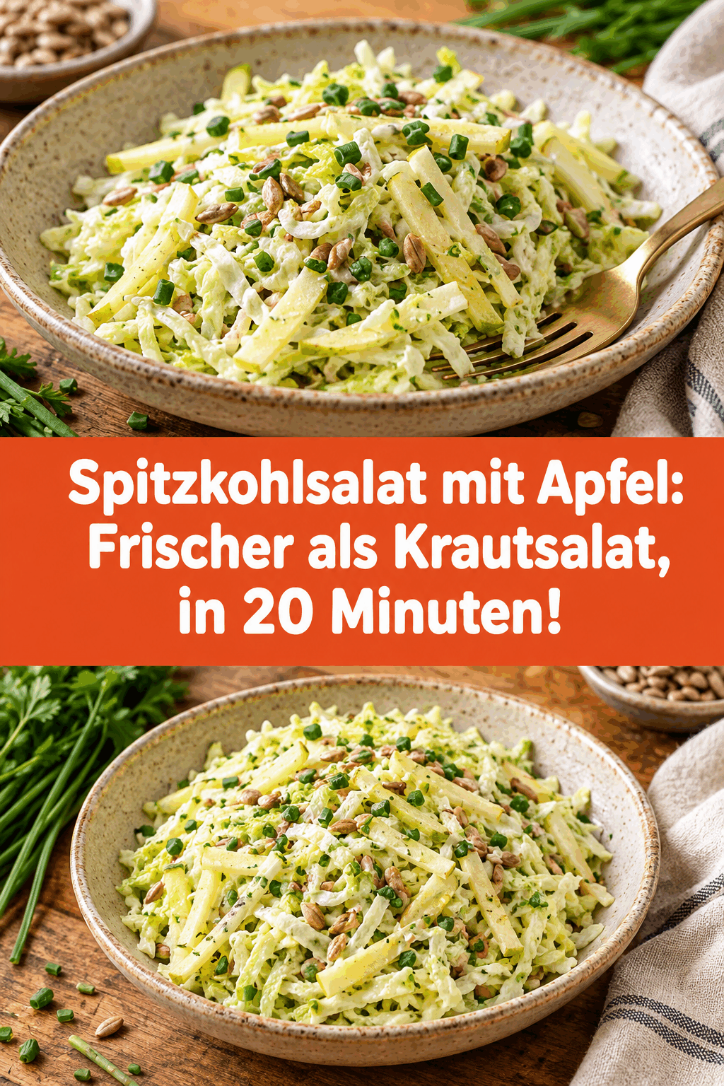 Spitzkohlsalat mit Apfel: Frischer als Krautsalat, in 20 Minuten!