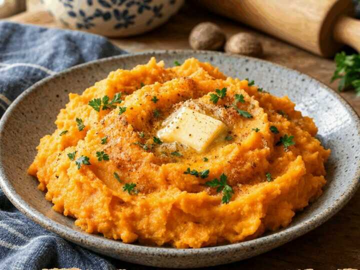 Süßkartoffel-Püree mit Muskat: schmeckt nach Sonntag bei Oma