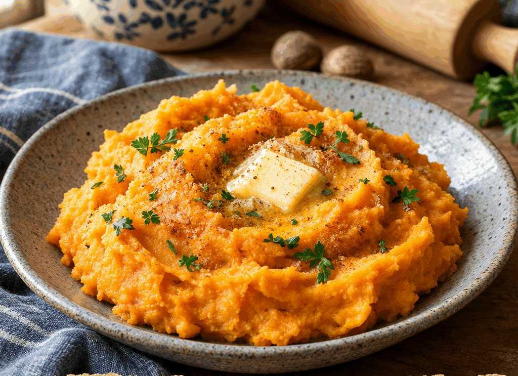 Süßkartoffel-Püree mit Muskat: schmeckt nach Sonntag bei Oma