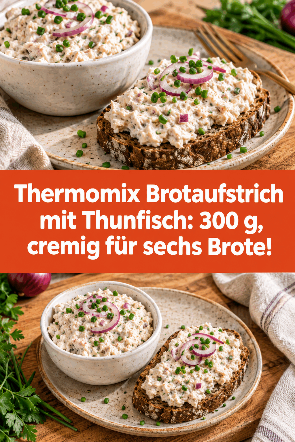 Thermomix Brotaufstrich mit Thunfisch: 300 g, cremig für sechs Brote!