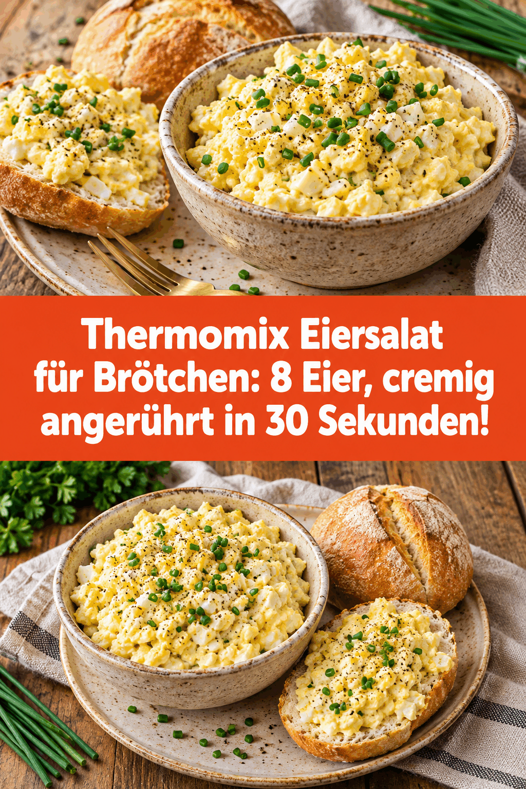 Thermomix Eiersalat für Brötchen: 8 Eier, cremig angerührt in 30 Sekunden!