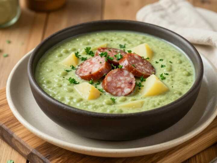 Thermomix Erbsensuppe mit Kartoffeln: Deftig, sämig, für sechs Teller!