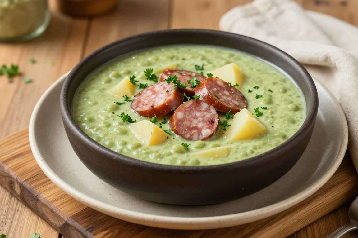 Thermomix Erbsensuppe mit Kartoffeln: Deftig, sämig, für sechs Teller!