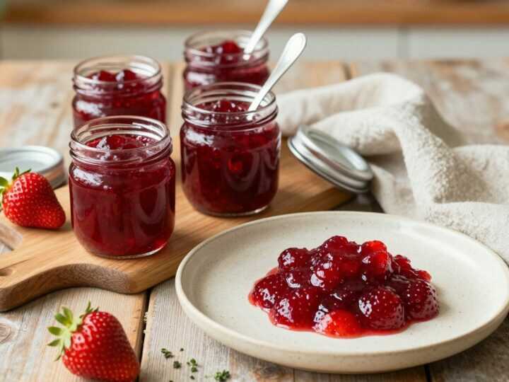 Thermomix Erdbeermarmelade aus gefrorenen Beeren: Vier Gläser, das ganze Jahr!
