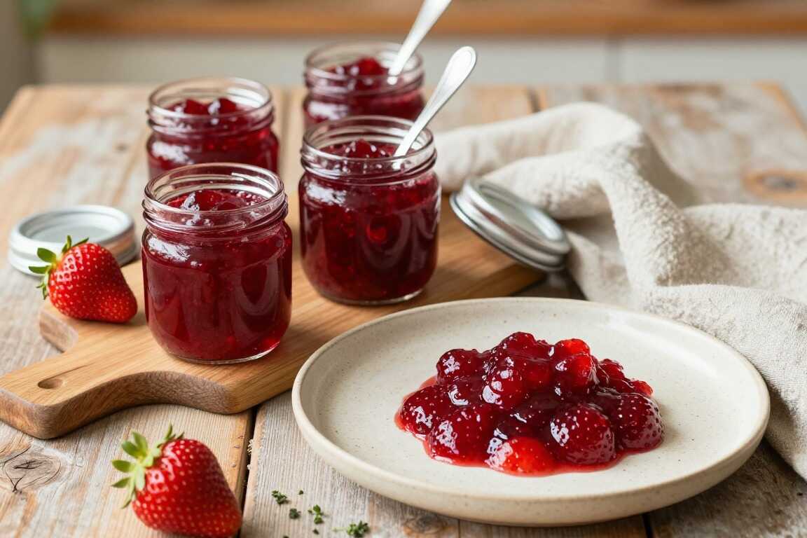 Thermomix Erdbeermarmelade aus gefrorenen Beeren: Vier Gläser, das ganze Jahr!