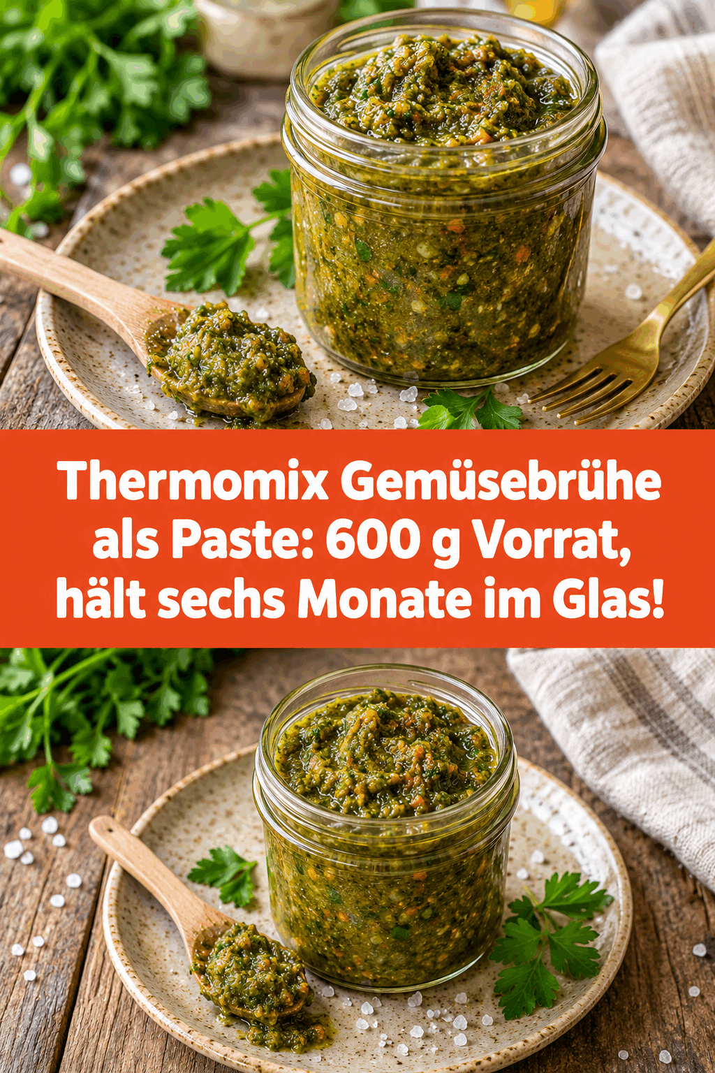 Thermomix Gemüsebrühe als Paste: 600 g Vorrat, hält sechs Monate im Glas!