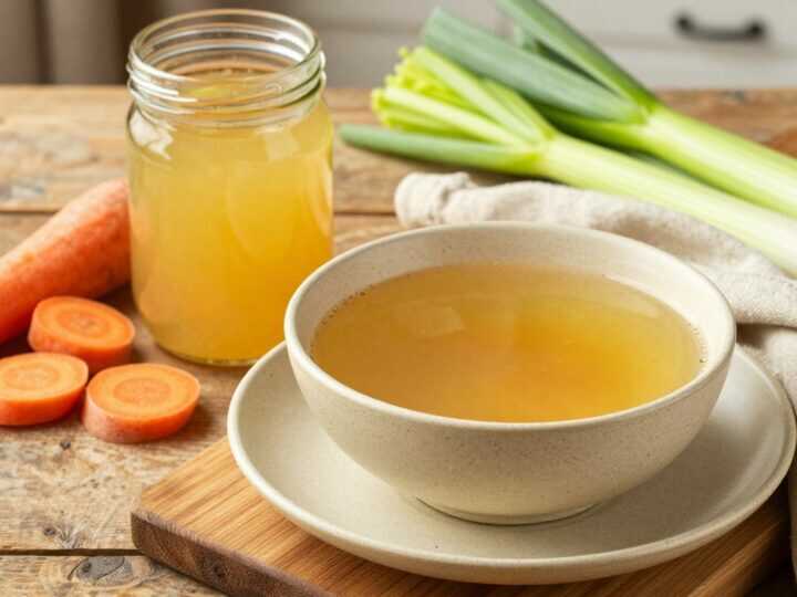Thermomix Gemüsebrühe klar für Suppen: 2 Liter, aus frischem Gemüse!