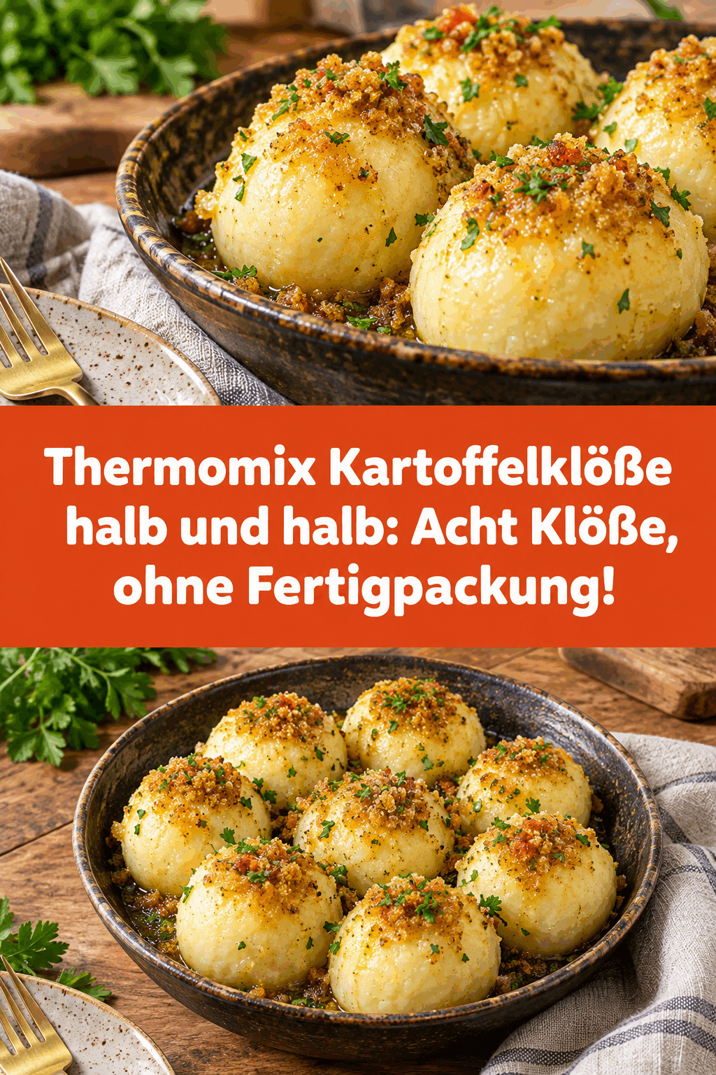 Thermomix Kartoffelklöße halb und halb: Acht Klöße, ohne Fertigpackung!