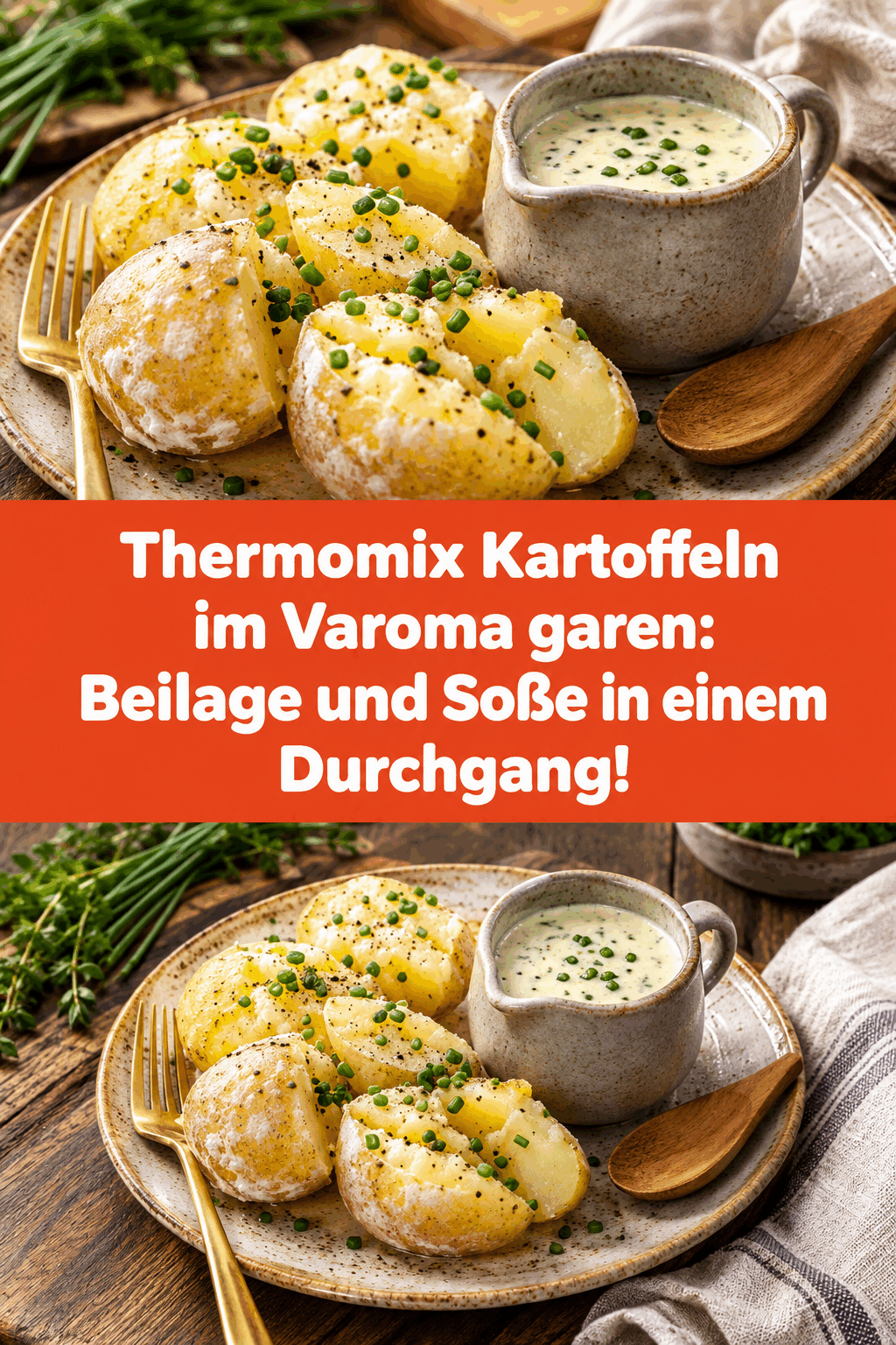 Thermomix Kartoffeln im Varoma garen: Beilage und Soße in einem Durchgang!