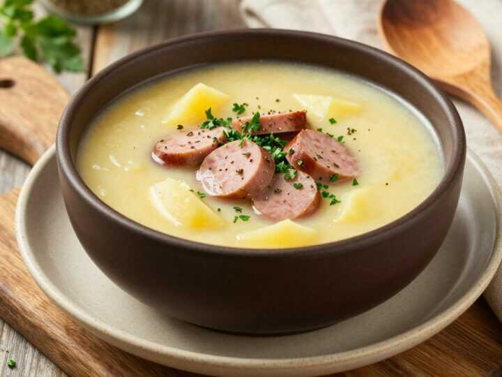 Thermomix Kartoffelsuppe mit Würstchen: Deftig, für sechs Teller!
