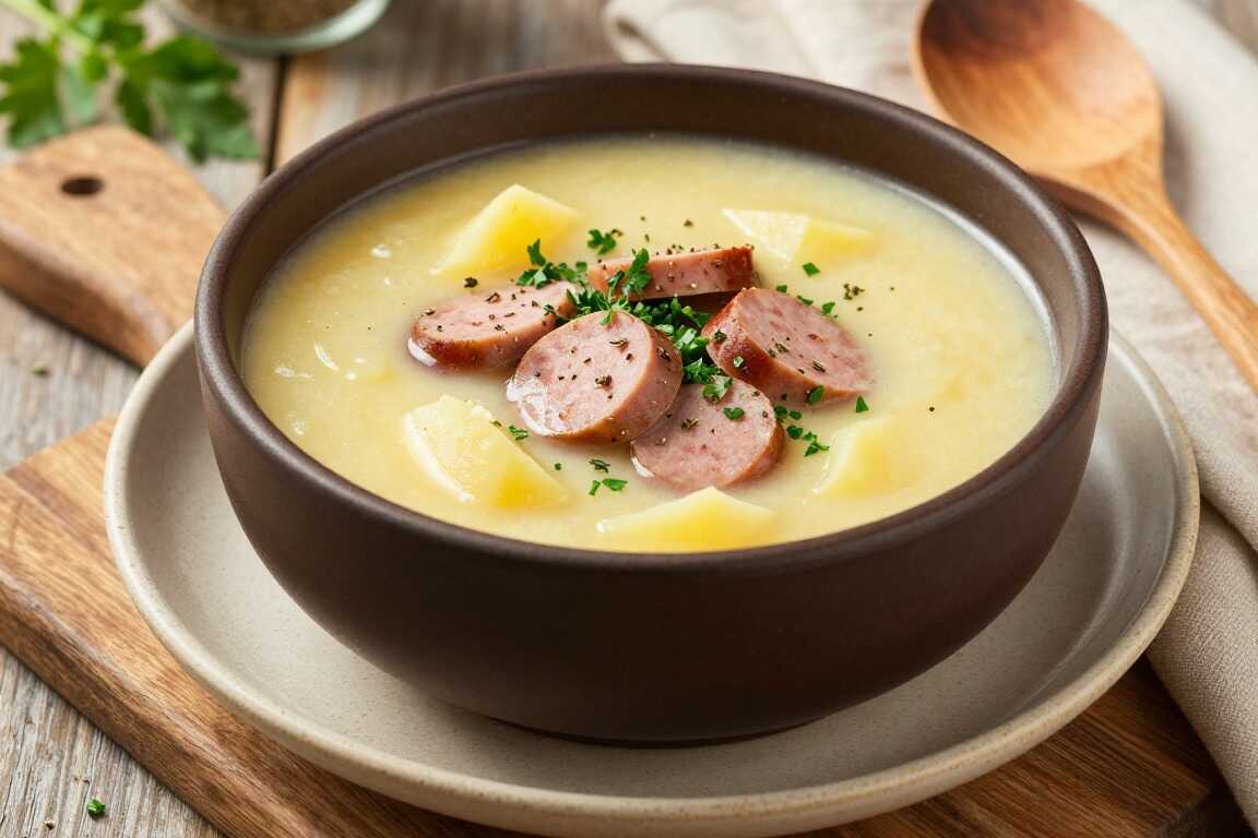 Thermomix Kartoffelsuppe mit Würstchen: Deftig, für sechs Teller!