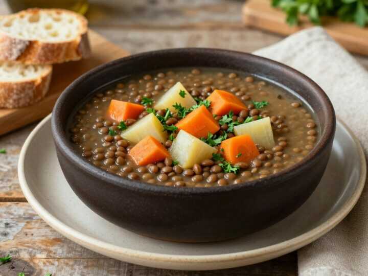 Thermomix Linsensuppe mit Wurzelgemüse: Ein Durchgang, sechs Portionen!