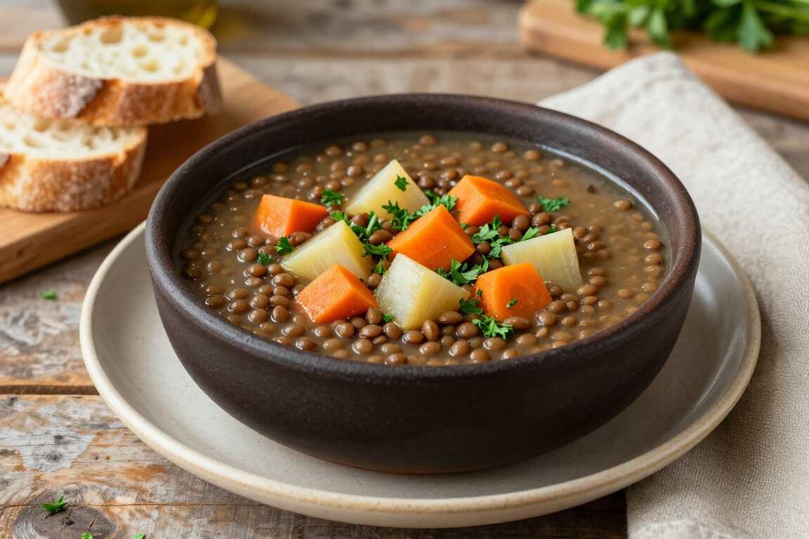 Thermomix Linsensuppe mit Wurzelgemüse: Ein Durchgang, sechs Portionen!