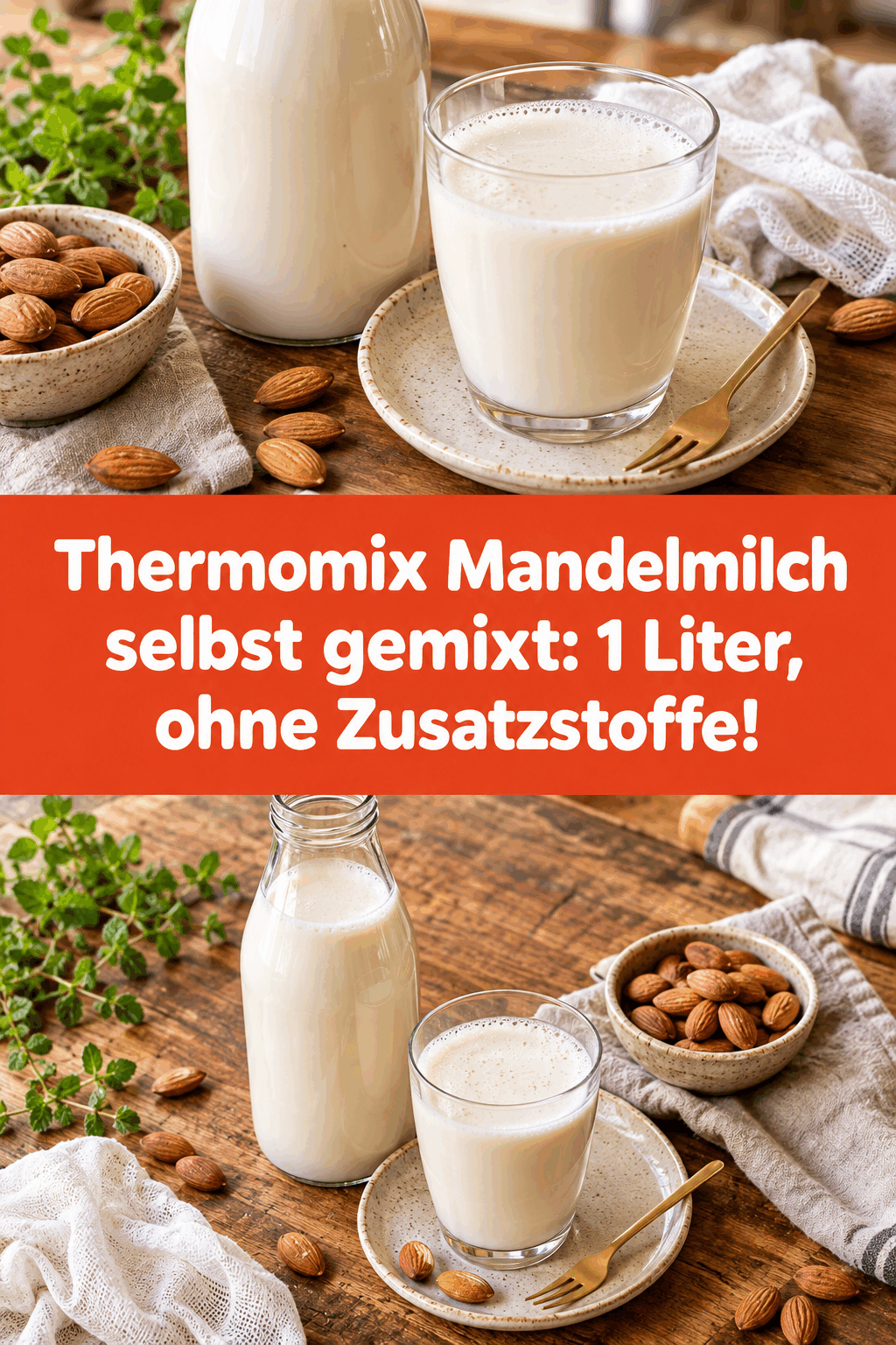Thermomix Mandelmilch selbst gemixt: 1 Liter, ohne Zusatzstoffe!