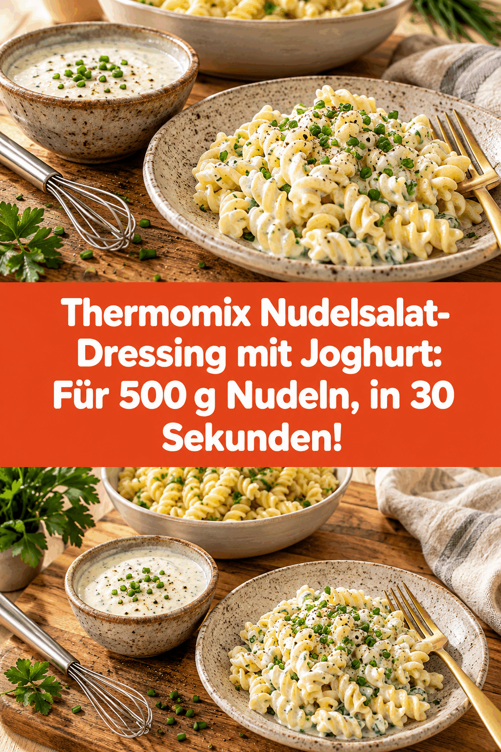 Thermomix Nudelsalat-Dressing mit Joghurt: Für 500 g Nudeln, in 30 Sekunden!