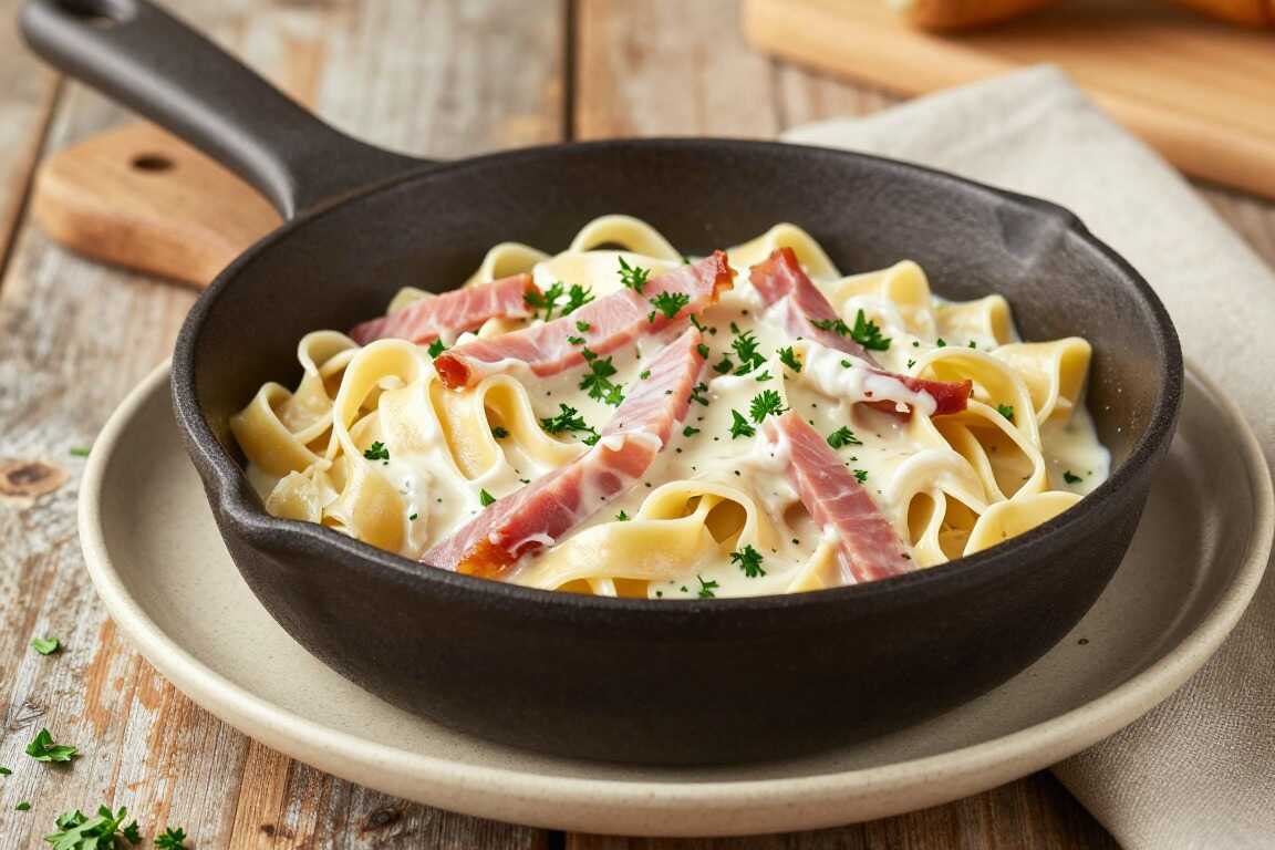Thermomix Nudelsoße mit Sahne und Schinken: 20 Minuten, ein Mixtopf!