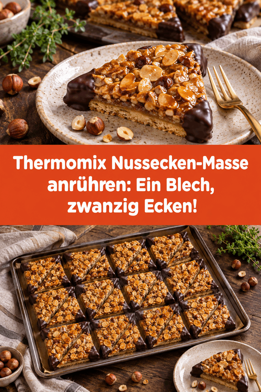 Thermomix Nussecken-Masse anrühren: Ein Blech, zwanzig Ecken!