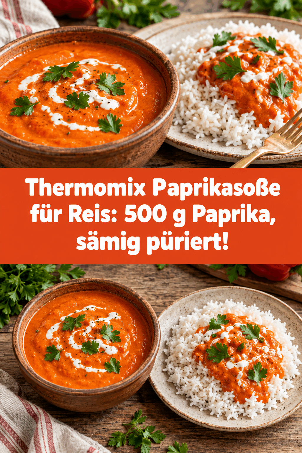 Thermomix Paprikasoße für Reis: 500 g Paprika, sämig püriert!