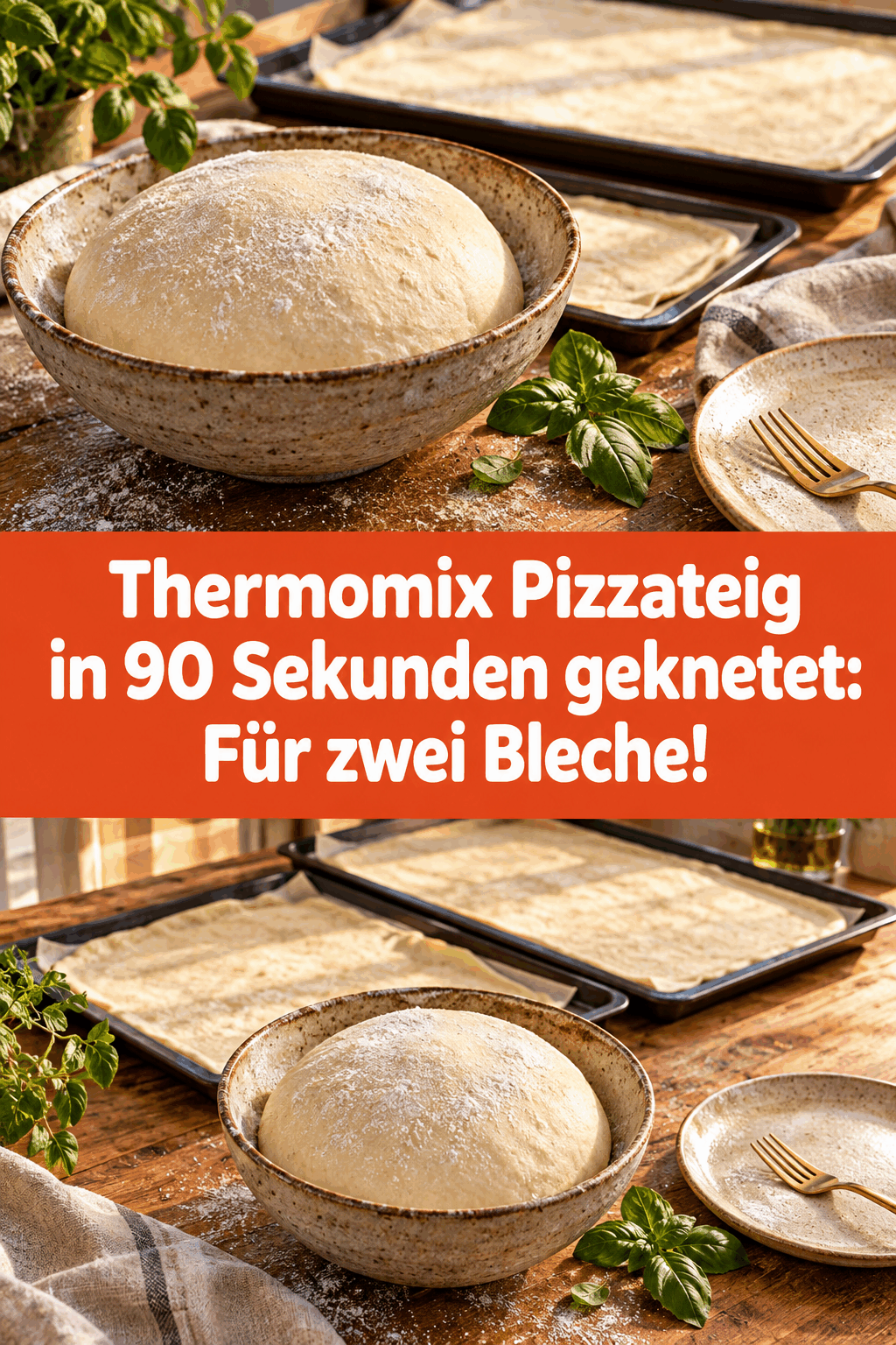 Thermomix Pizzateig in 90 Sekunden geknetet: Für zwei Bleche!