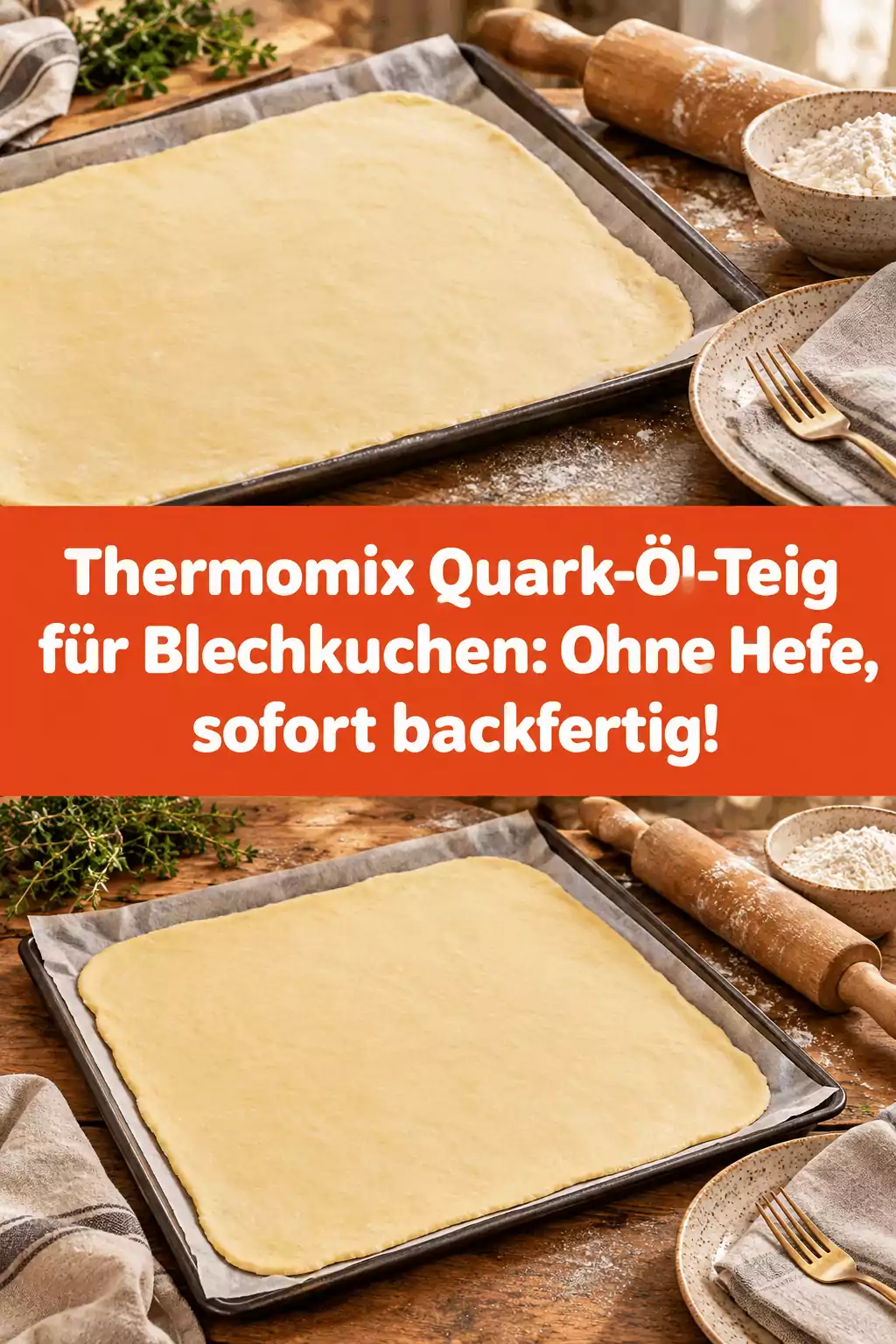 Thermomix Quark-Öl-Teig für Blechkuchen: Ohne Hefe, sofort backfertig!