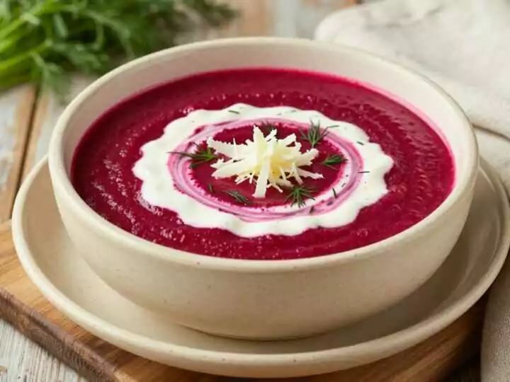 Thermomix Rote-Bete-Suppe mit Meerrettich: 700 g, kräftige Farbe, sämig!