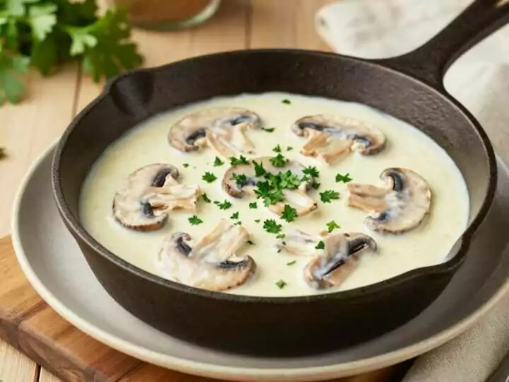 Thermomix Sahnesoße mit Champignons: 400 g Pilze, 20 Minuten!