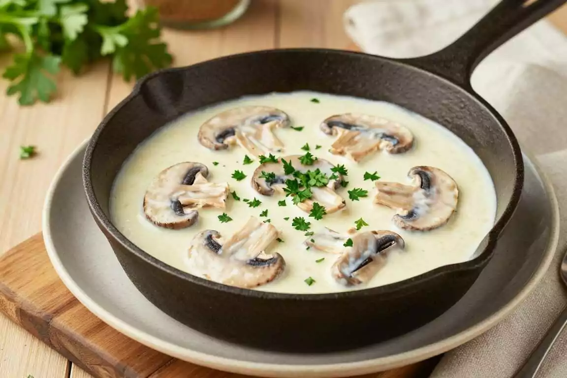 Thermomix Sahnesoße mit Champignons: 400 g Pilze, 20 Minuten!