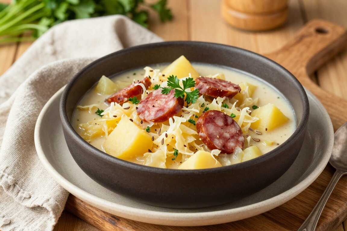 Thermomix Sauerkraut-Eintopf mit Kartoffeln: Ein Durchgang, deftig!