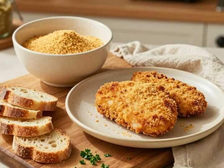 Thermomix Schnitzelpanade vorbereiten: Semmelbrösel selbst gemahlen!